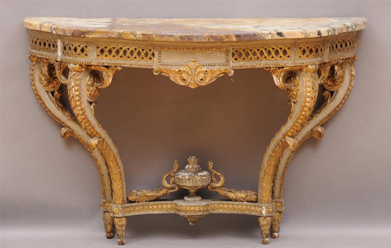 LOUIS XVI STYLE CARVED PAINTED
