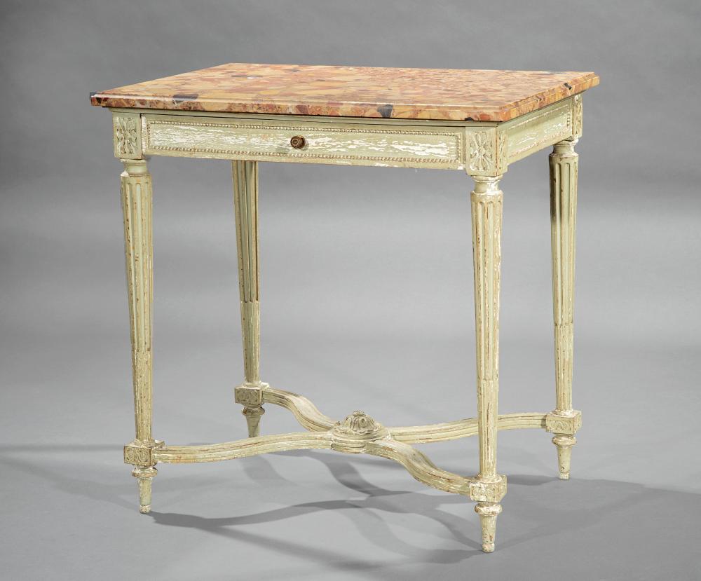 LOUIS XVI-STYLE CARVED, PAINTED