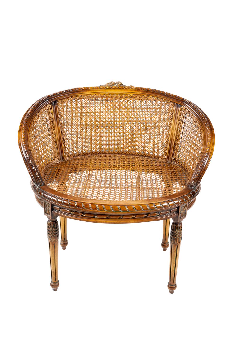 LOUIS XVI STYLE CARVED WALNUT &