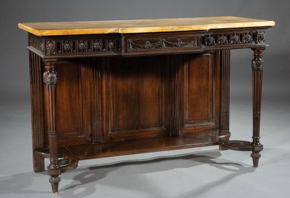 LOUIS XVI-STYLE CARVED WALNUT