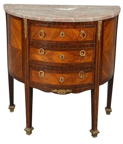 LOUIS XVI STYLE DEMILUNE COMMODE,