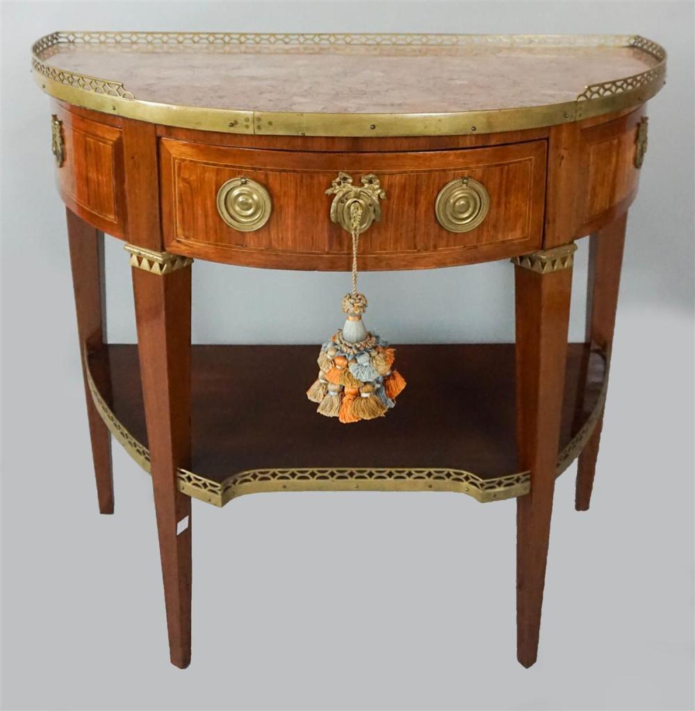 LOUIS XVI STYLE DEMILUNE TABLE WITH