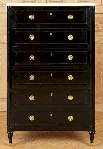 LOUIS XVI STYLE EBONIZED CHEST