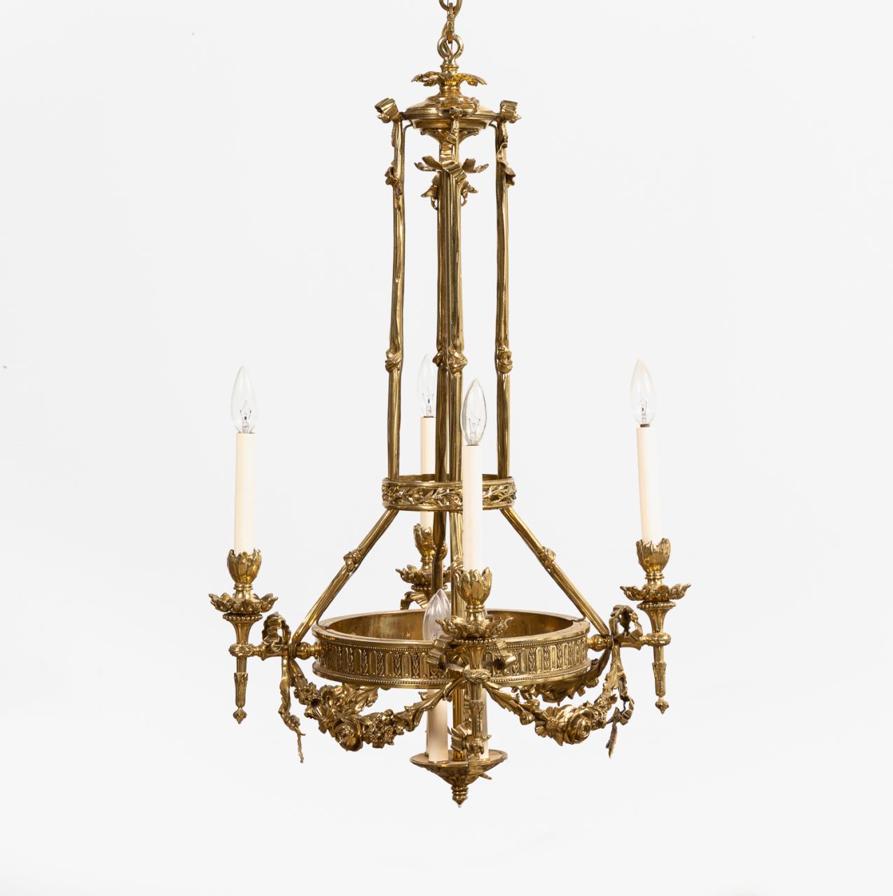 LOUIS XVI STYLE EIGHT-LIGHT BRASS