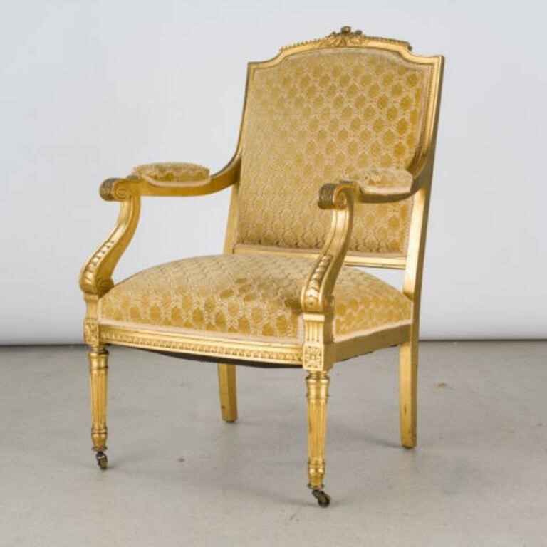 LOUIS XVI STYLE FAUTEUILA late 19th