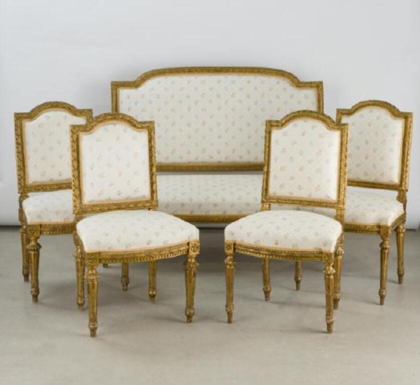 LOUIS XVI STYLE FIVE-PIECE SALON