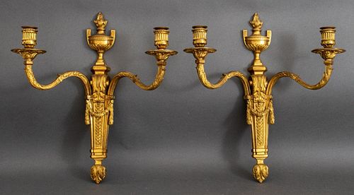 LOUIS XVI STYLE GILDED 2-LIGHT