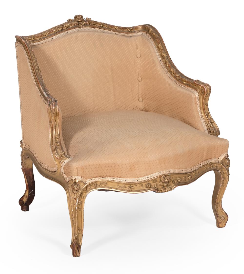 LOUIS XVI-STYLE GILT AND CARVED