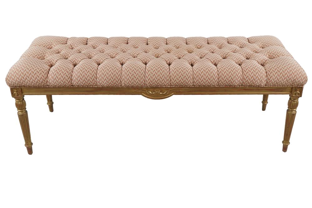LOUIS XVI STYLE GILT BENCH20th