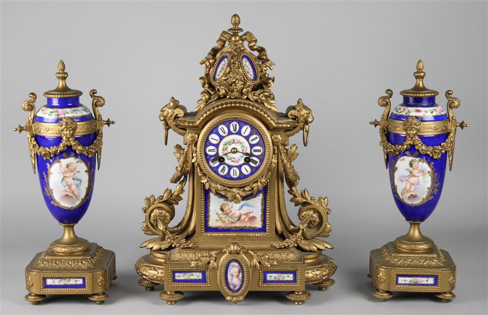 LOUIS XVI STYLE GILT BRONZE AND