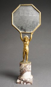 LOUIS XVI STYLE GILT BRONZE AN