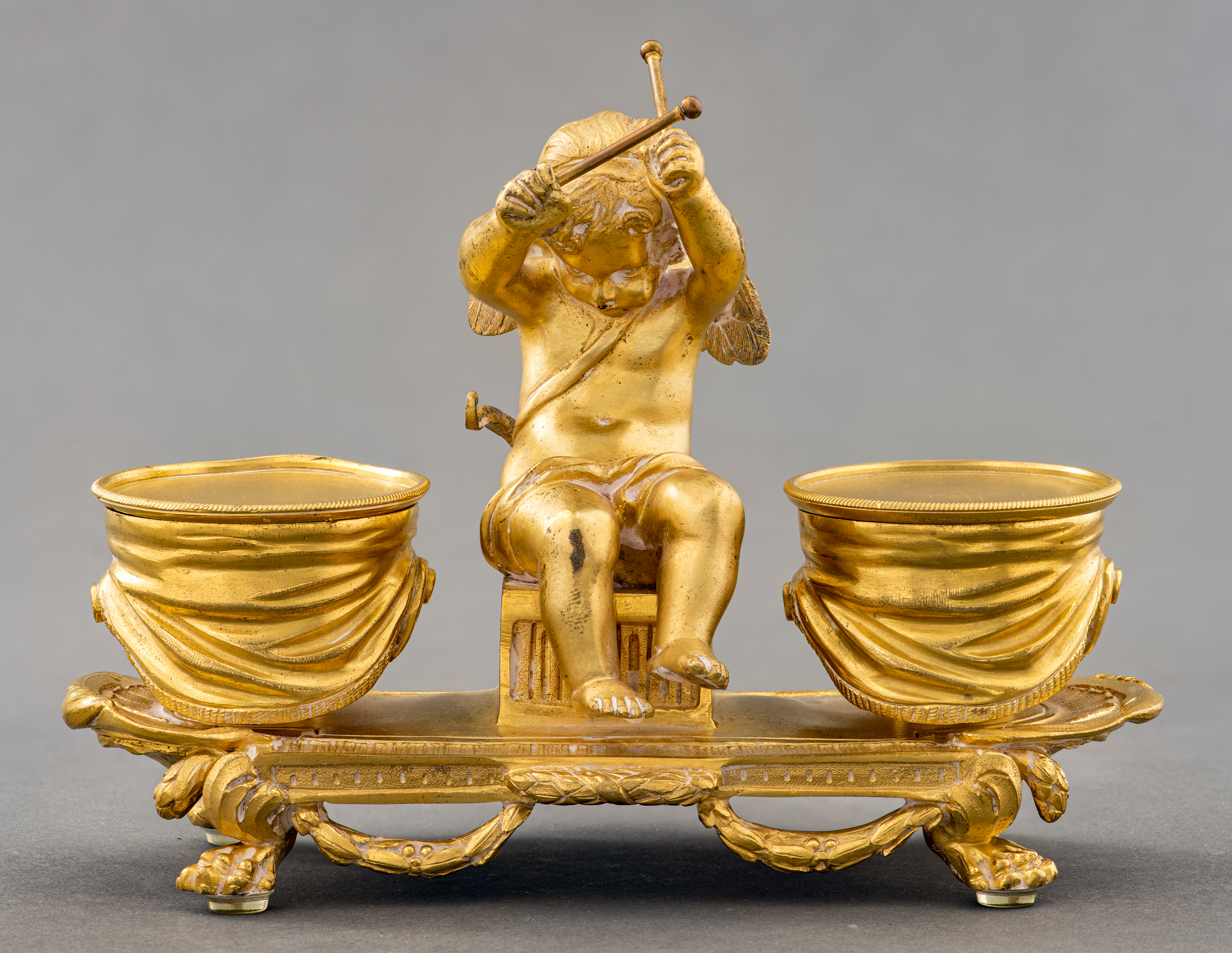 LOUIS XVI STYLE GILT BRONZE FIGURAL