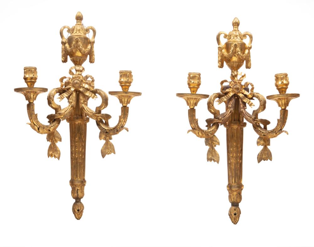 LOUIS XVI-STYLE GILT BRONZE TWO