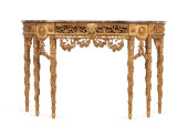 LOUIS XVI STYLE GILT DEMILUNE