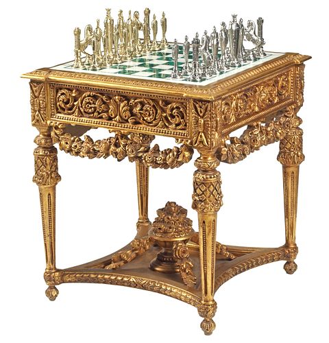 LOUIS XVI STYLE GILT MALACHITE
