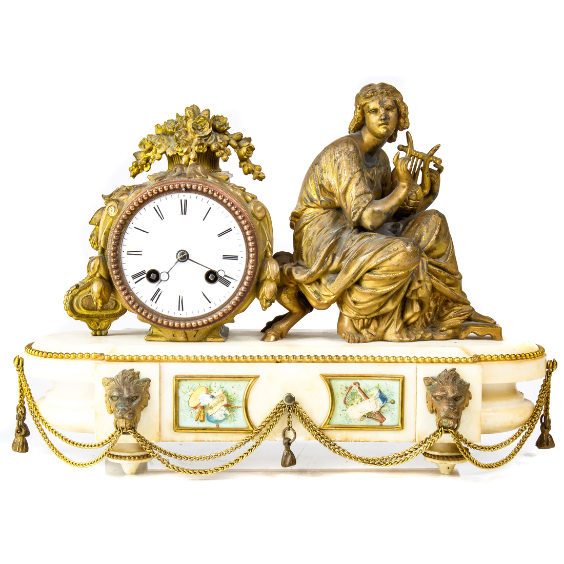 LOUIS XVI STYLE GILT METAL MARBLE