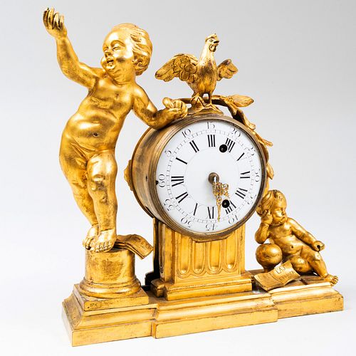 LOUIS XVI STYLE GILT-METAL MANTEL
