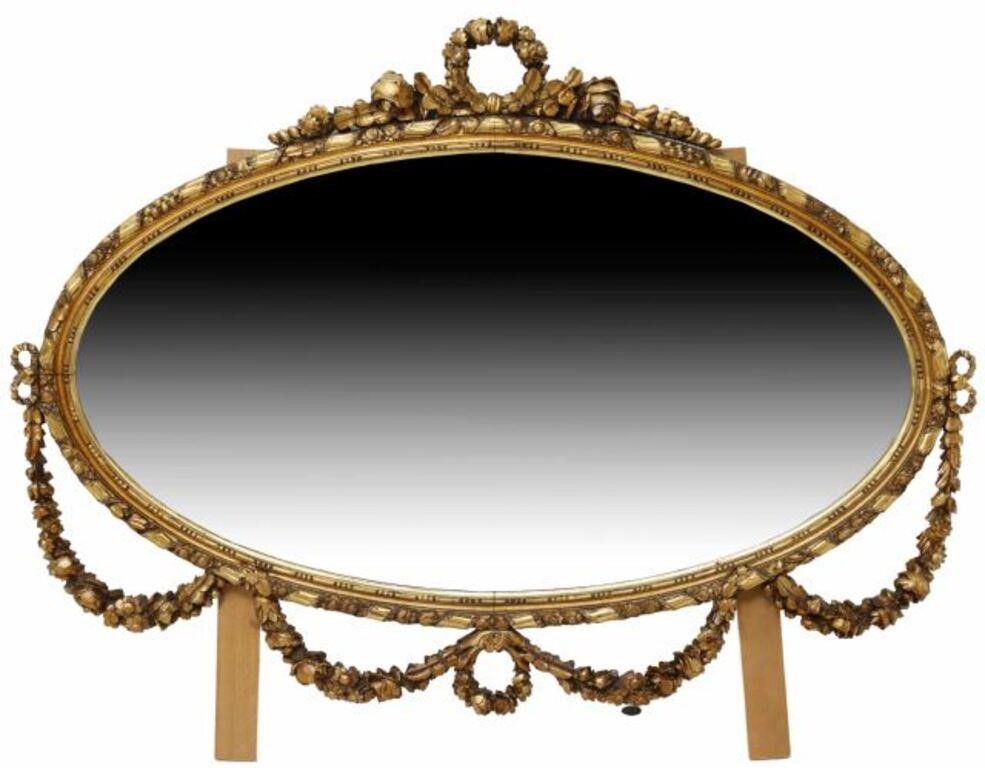 LOUIS XVI STYLE GILT PAINTED OVAL