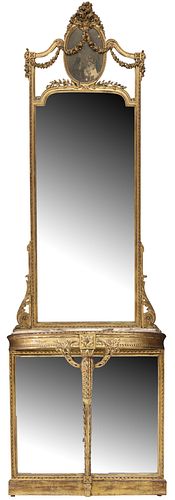 LOUIS XVI STYLE GILT-PAINTED PIER