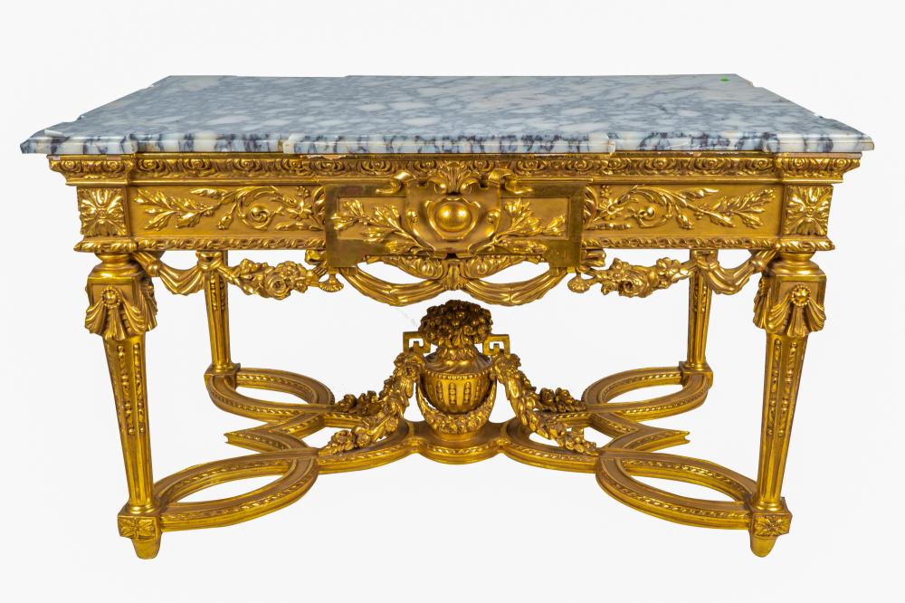 LOUIS XVI STYLE GILT WOOD SALON