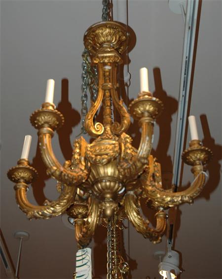 Louis XVI Style Gilt-Wood Six-Light
