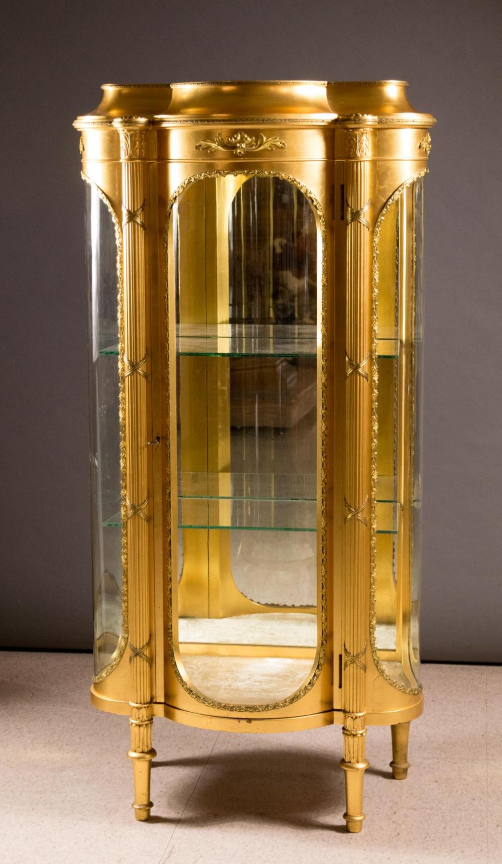 LOUIS XVI STYLE GILTWOOD AND CURVED