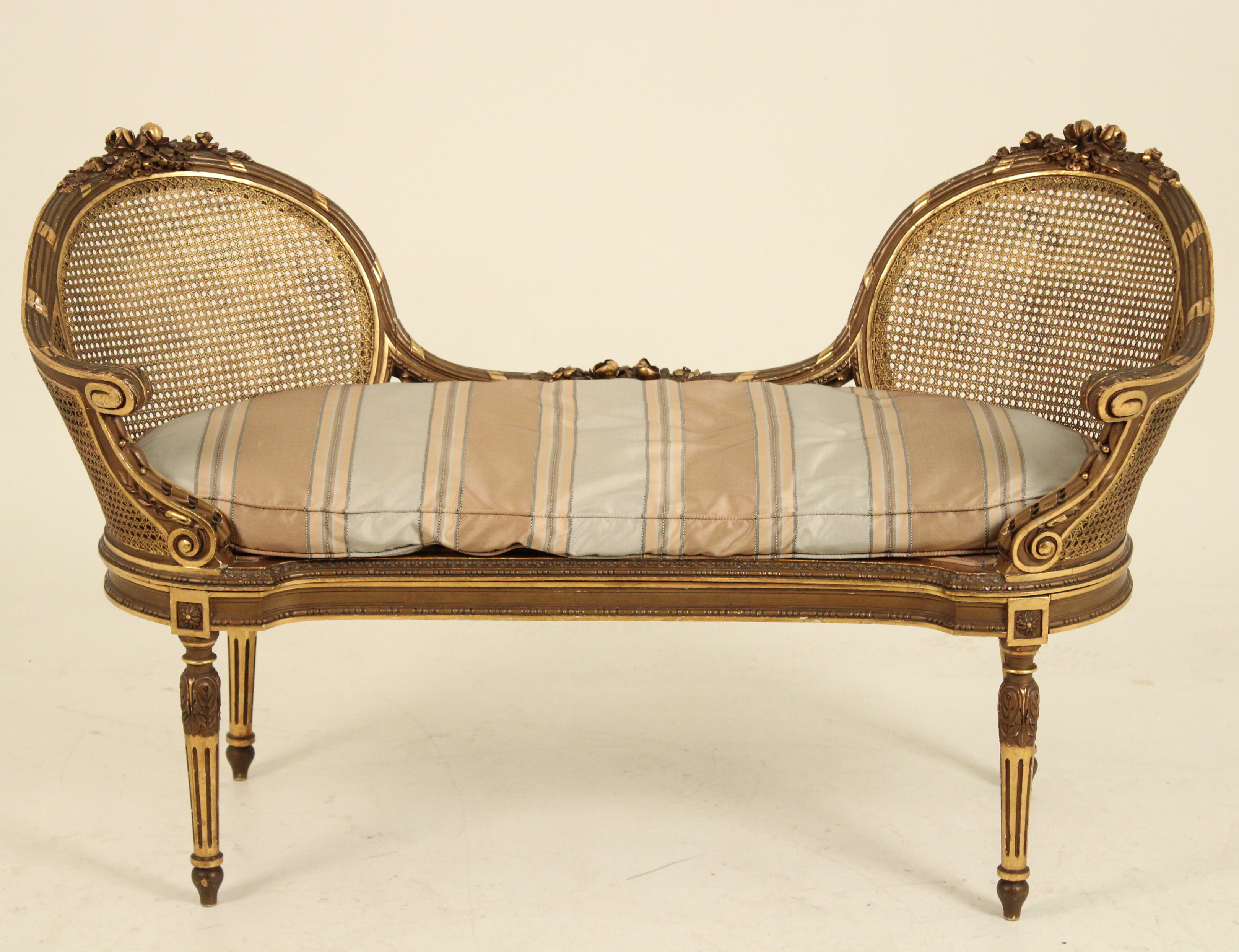 LOUIS XVI STYLE GILTWOOD AND CANE