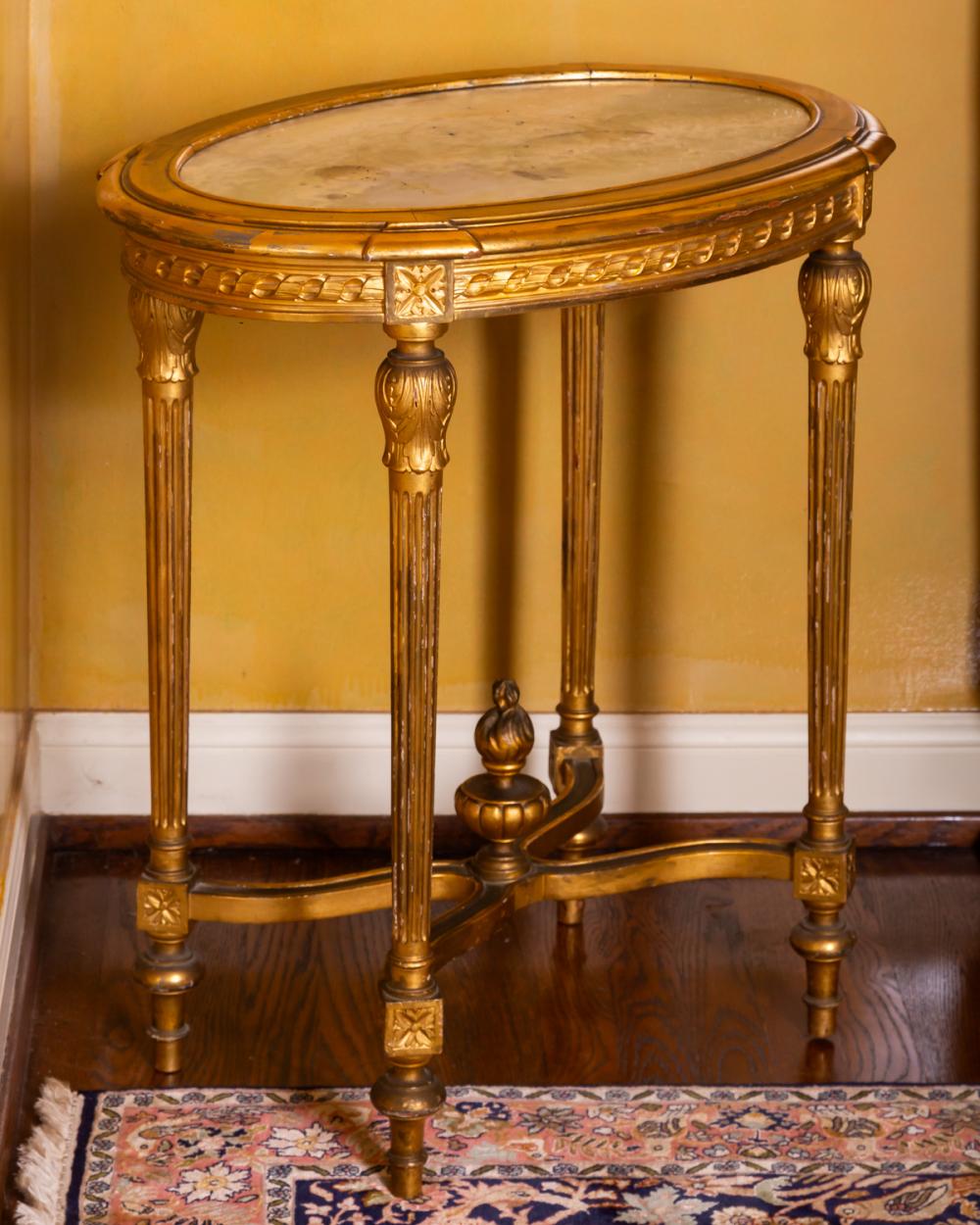LOUIS XVI-STYLE GILTWOOD AND ONYX