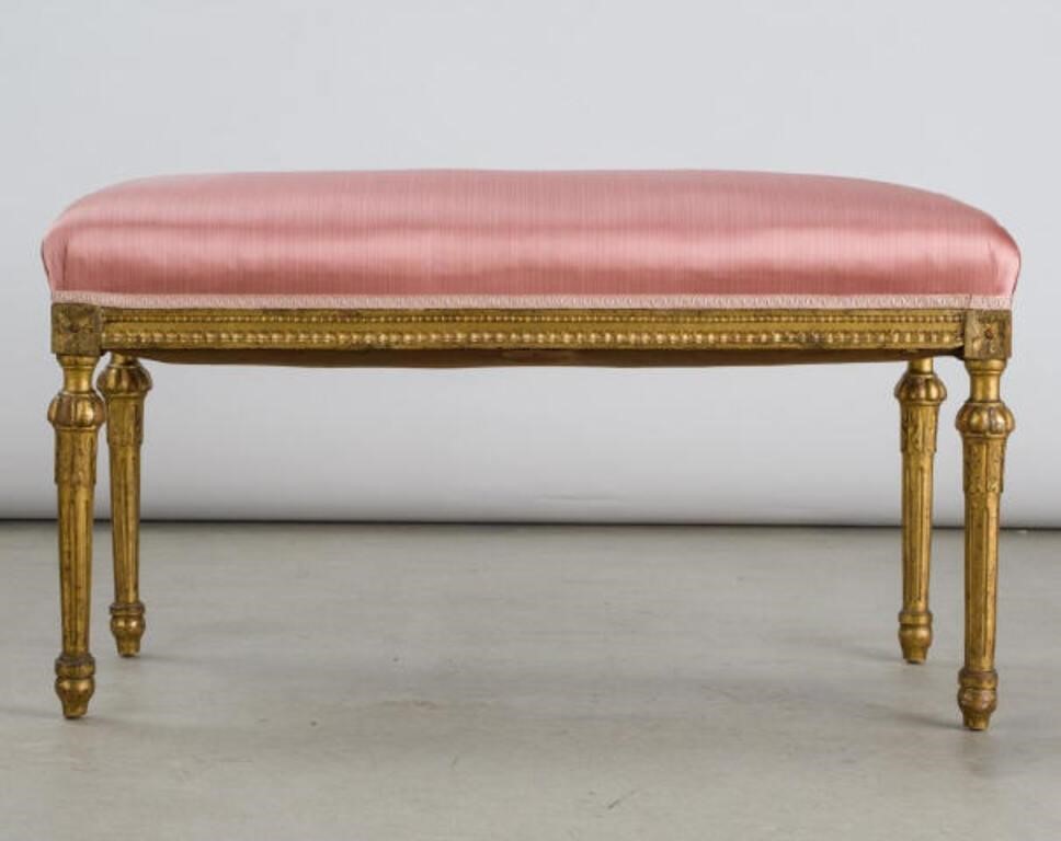 LOUIS XVI STYLE GILTWOOD BENCHAn