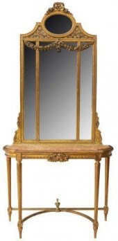 LOUIS XVI STYLE GILTWOOD CONSO