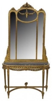 LOUIS XVI STYLE GILTWOOD CONSO