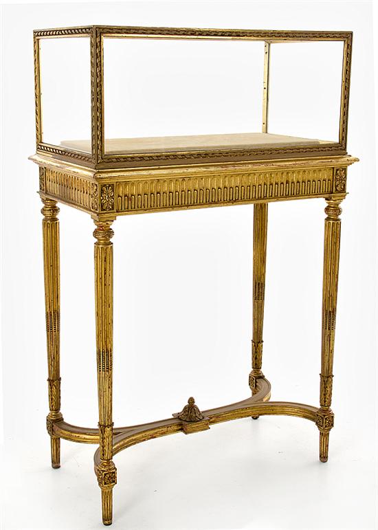 Louis XVI style giltwood curio