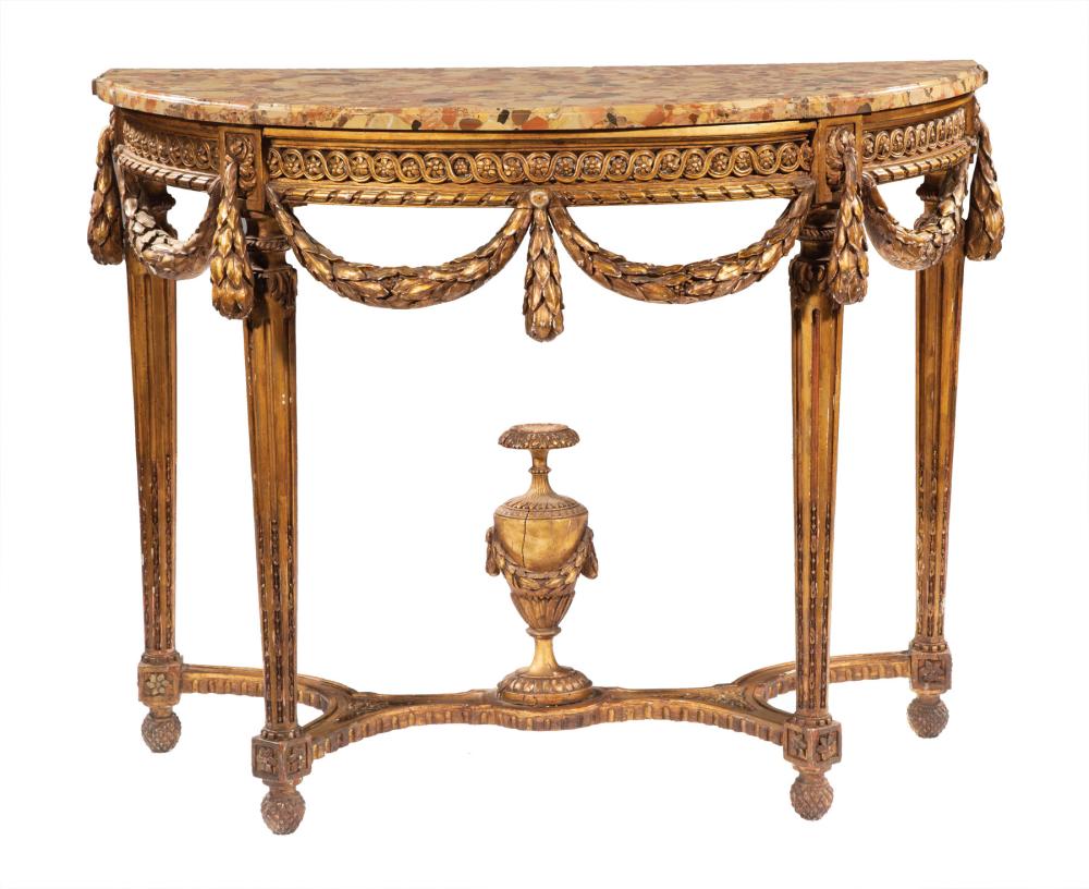 LOUIS XVI-STYLE GILTWOOD DEMILUNE