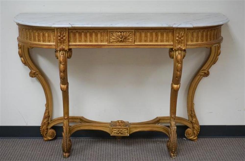 LOUIS XVI STYLE GILTWOOD MARBLE TOP