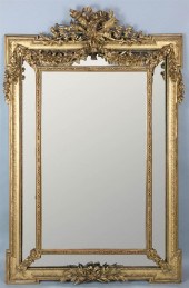LOUIS XVI STYLE GILTWOOD MIRRO