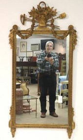 LOUIS XVI STYLE GILTWOOD MIRRO