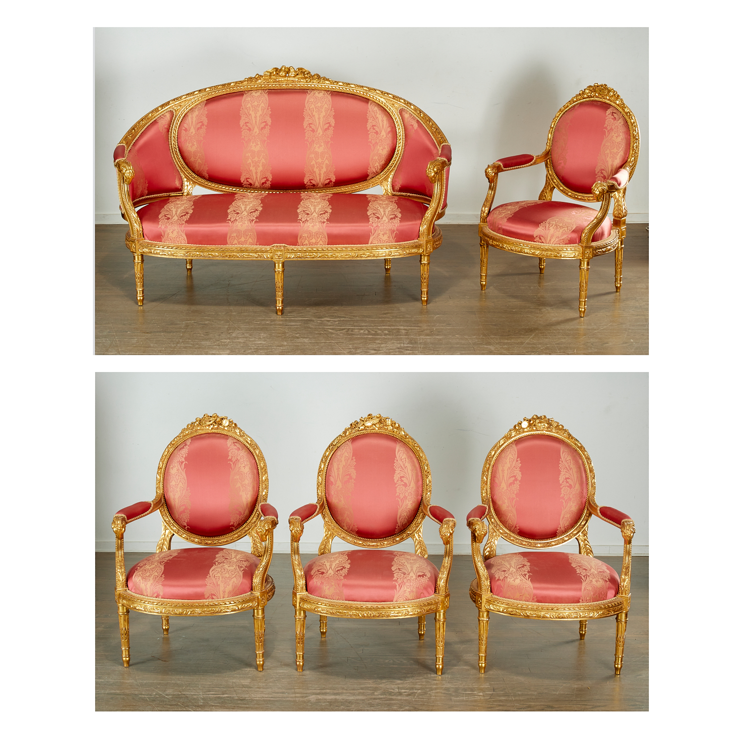 LOUIS XVI STYLE GILTWOOD SALON