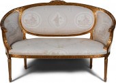 LOUIS XVI STYLE GILTWOOD SETTE