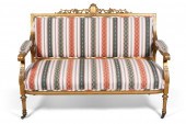 LOUIS XVI STYLE GILTWOOD SETTE