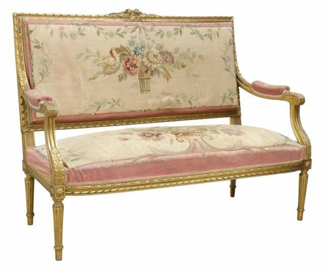 LOUIS XVI STYLE GILTWOOD TAPESTRY