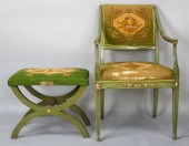 LOUIS XVI STYLE GREEN PAINTED