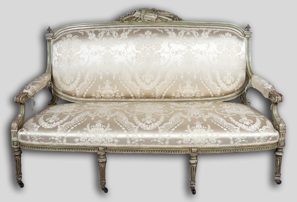 LOUIS XVI STYLE GREEN PAINTED