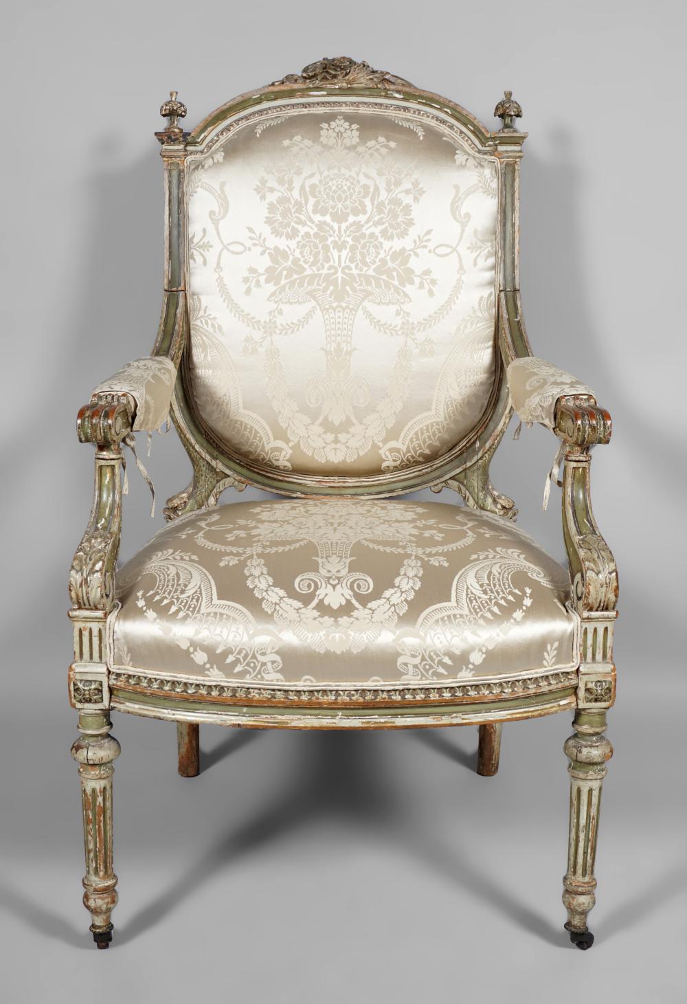 LOUIS XVI STYLE GREEN PAINTED
