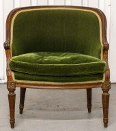 LOUIS XVI STYLE GREEN VELVET U