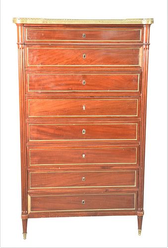 LOUIS XVI STYLE MAHOGANY 8 DRAWER