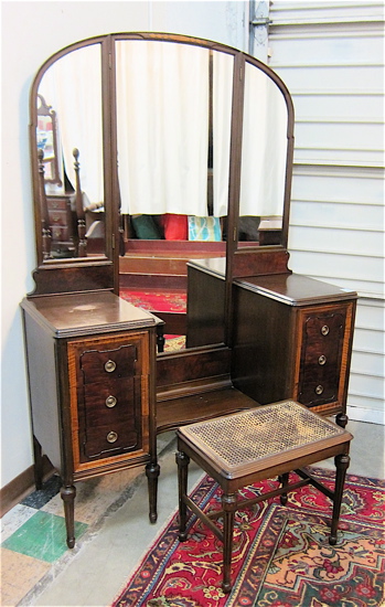 LOUIS XVI STYLE MAHOGANY AND WALNUT
