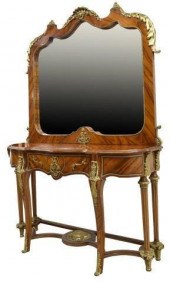 LOUIS XVI STYLE MAHOGANY CONSO