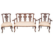 LOUIS XVI STYLE MAHOGANY SETTE