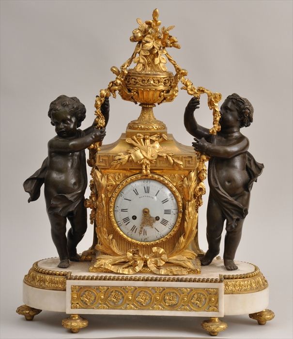 LOUIS XVI-STYLE MARBLE BRONZE AND