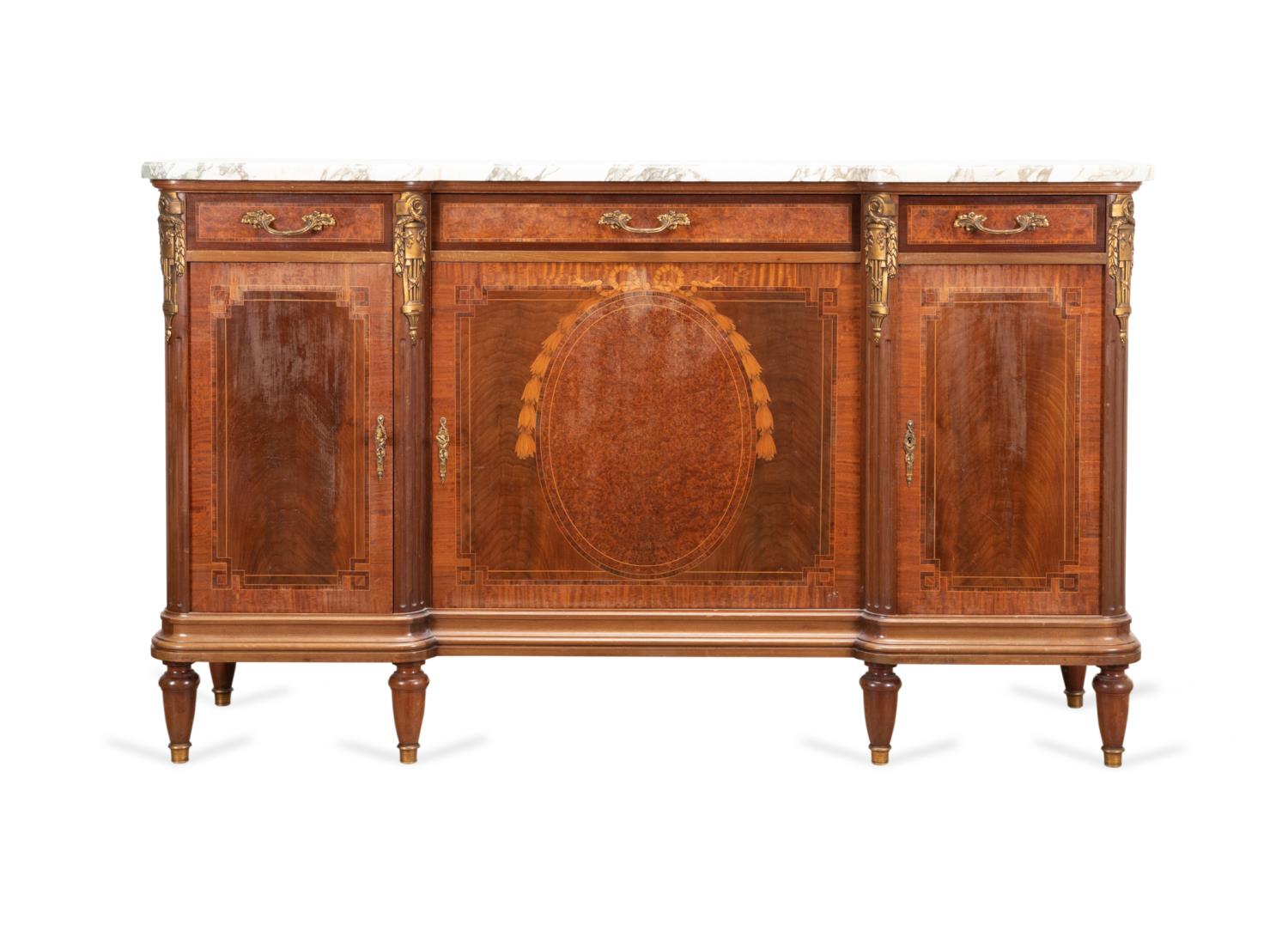 LOUIS XVI STYLE MARBLE TOP INLAID